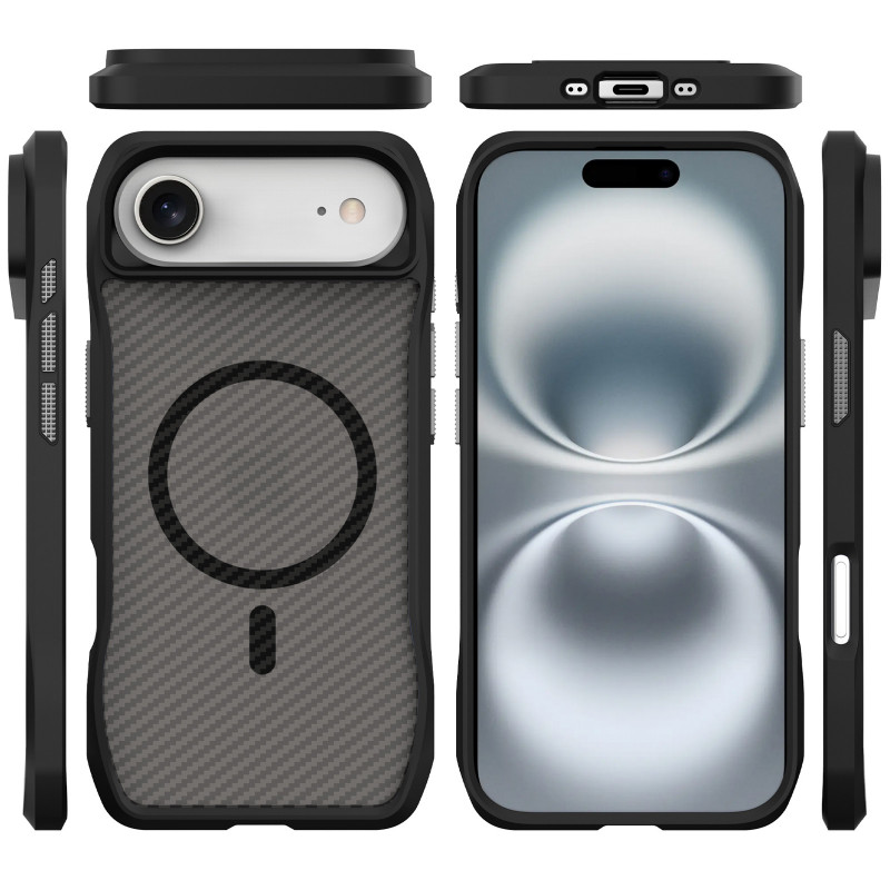 Фото Чехол TPU Octagon with Magnetic Safe для Apple iPhone 17 Air (6.5") (Carbon Black) в магазине vchehle.ua