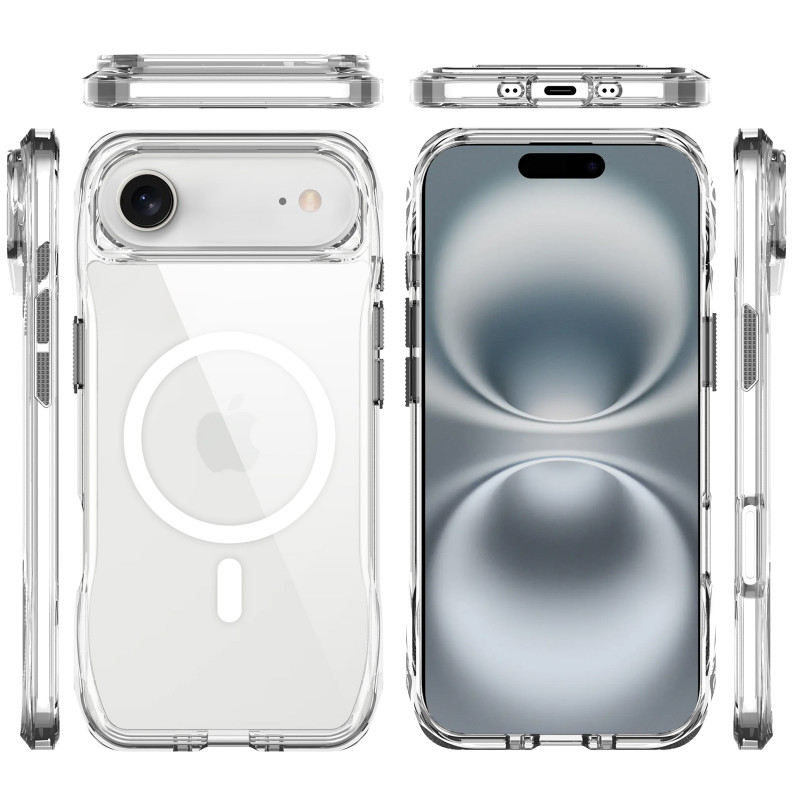 Фото Чехол TPU Octagon with Magnetic Safe для Apple iPhone 17 Air (6.5") (Clear) в магазине vchehle.ua