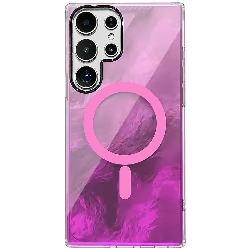 Чехол TPU Shiny Mountain Magnetic Fit для Samsung Galaxy S25 Ultra (Pink)