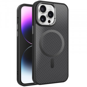 Чехол TPU+PC Carbon Mirage with Magnetic safe для Apple iPhone 15 Pro Max (6.7")