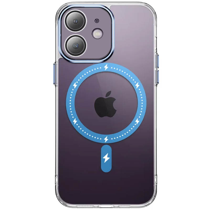 Чехол TPU+PC Colorful with Magnetic Safe для Apple iPhone 12 (6.1") (Blue)