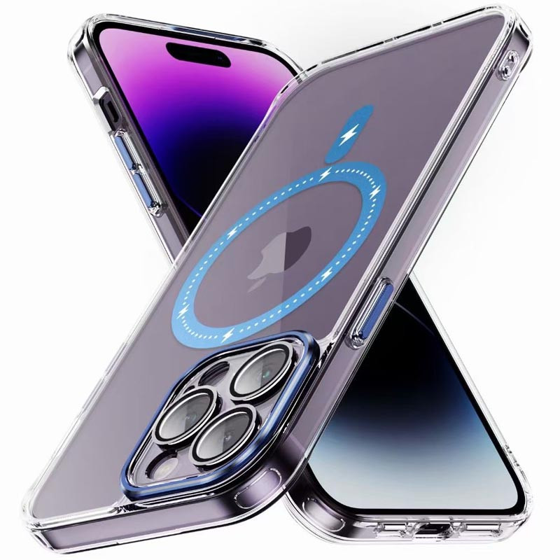 Фото Чехол TPU+PC Colorful with Magnetic Safe для Apple iPhone 13 Pro Max (6.7") (Blue) на vchehle.ua