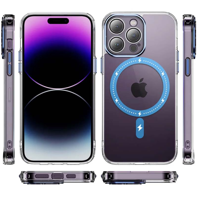 Фото Чехол TPU+PC Colorful with Magnetic Safe для Apple iPhone 13 Pro Max (6.7") (Blue) в магазине vchehle.ua