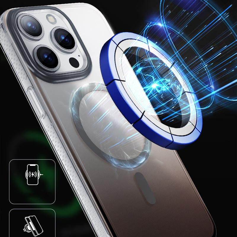 Фото Чохол TPU+PC Shadow with Magnetic Safe на Apple iPhone 14 Pro (6.1") (Gray) на vchehle.ua