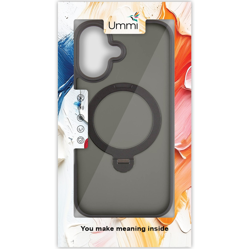 Заказать Чехол Ummi Colorful with Magnetic Safe HQ Ring для Apple iPhone 16 (6.1") (Black) на vchehle.ua