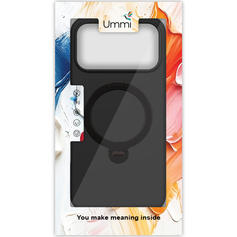 Фото Чехол Ummi Colorful with Magnetic Safe HQ Ring для Apple iPhone 17 Pro Max (6.9") (Black) в магазине vchehle.ua