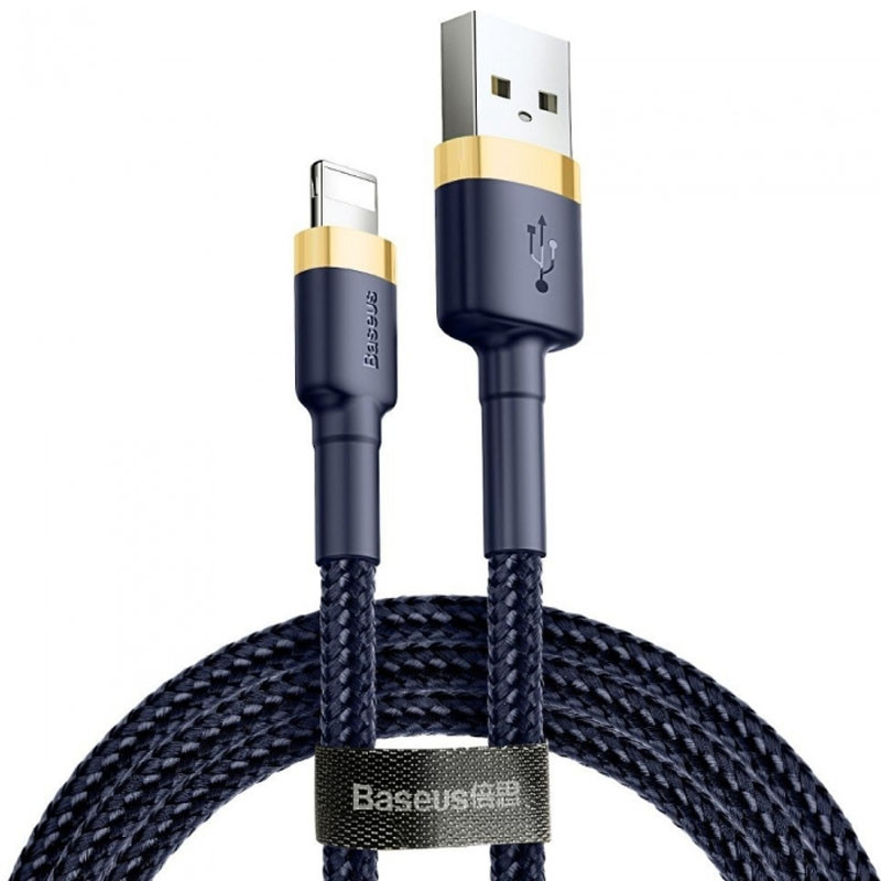 Дата кабель Baseus Cafule USB to Lightning 2.4A (1m) (CALKLF-B) (Золотий / Синій)