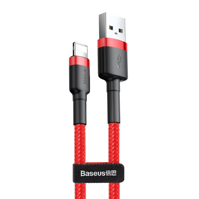 Дата кабель Baseus Cafule USB to Lightning 1.5A (2m) (CALKLF-C) (Червоний / Чорний)