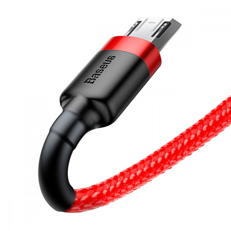 Фото Дата кабель Baseus Cafule USB to MicroUSB Cable 2.4A (1m) (CAMKLF-B) (Красный) на vchehle.ua