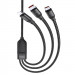 Фото Дата кабель Hoco U104 Ultra 6A 3in1 Lightning-MicroUSB-Type-C (1.2m) (Чорний) на vchehle.ua