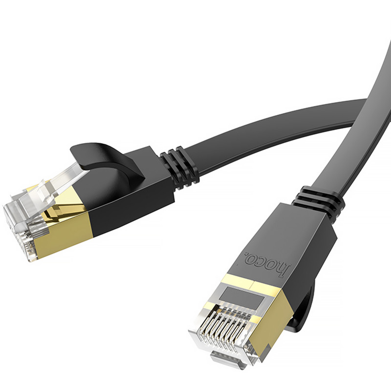Фото Дата кабель Hoco US07 Level Pro copper gigabit ethernet (1m) (Black) в маназині vchehle.ua