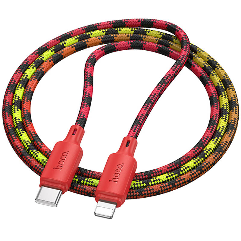 Фото Дата кабель Hoco X116 Meridian Type-C to Lightning 27W (1m) (Gradient Red Mix) на vchehle.ua