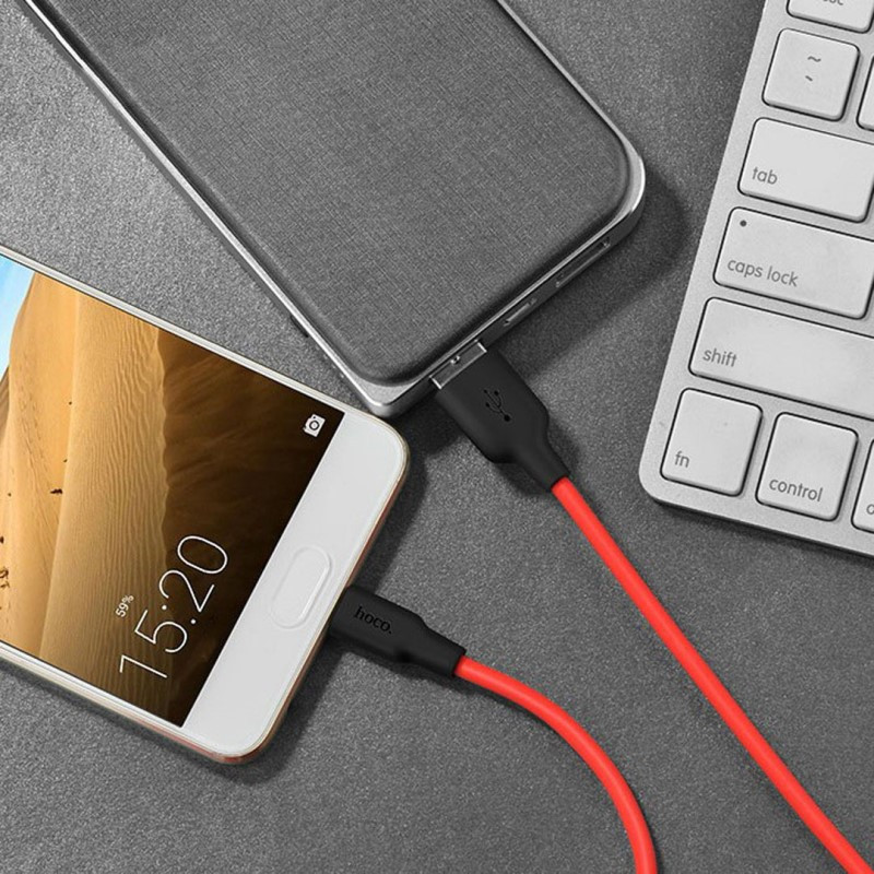 Дата кабель Hoco X21 Silicone Type-C Cable (1m) (Чорний / Червоний) в магазині vchehle.ua