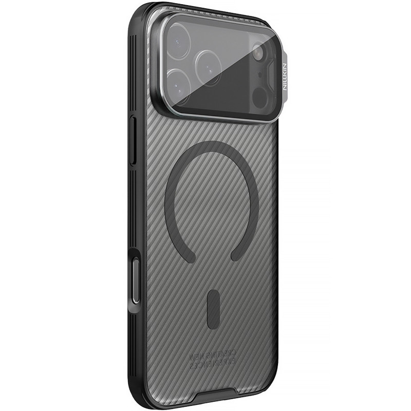 Карбоновая накладка Nillkin Camshield Prop Magnetic для Apple iPhone 17 Pro Max (6.9") (Transparent black)