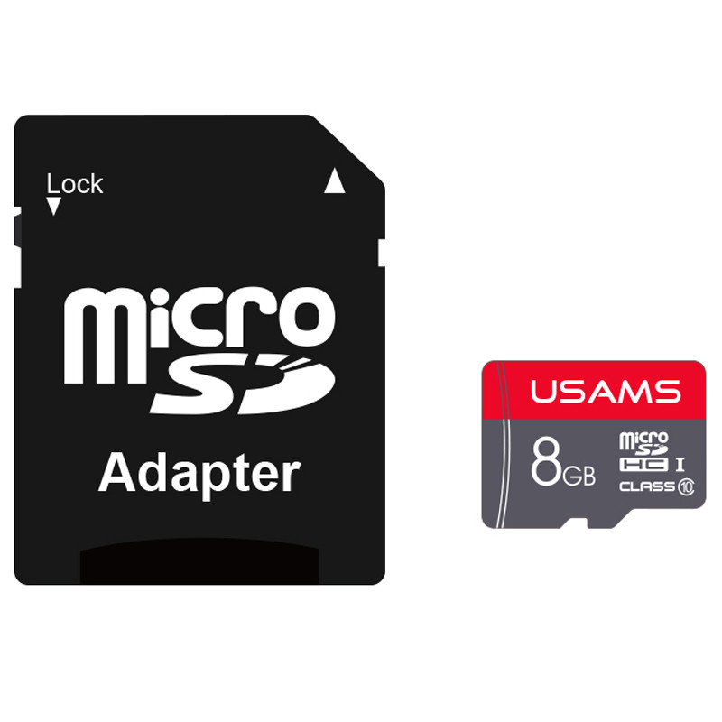 Карта пам'яті Usams US-ZB116 (TF High Speed Card) microSDHC Class 10 - 8GB (с адаптером)