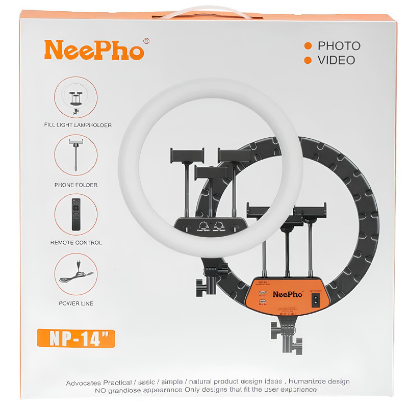 Кольцевая лампа Neepho NP-14 + пульт, чехол (Black) в магазине vchehle.ua