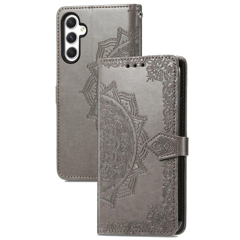 Купить Кожаный чехол-книжка Art Case с визитницей для Samsung Galaxy A25 5G (Серый) на vchehle.ua