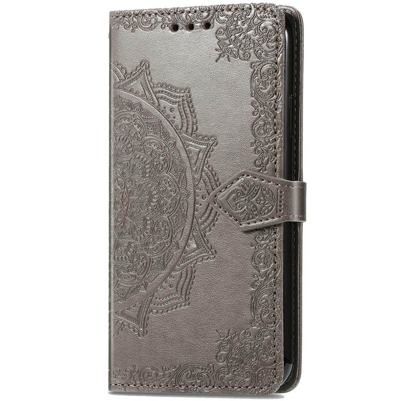 Кожаный чехол-книжка Art Case с визитницей для ZTE Blade A51 (Серый)
