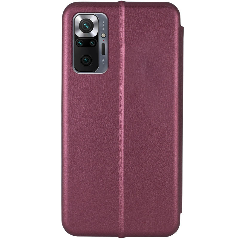 Шкіряний чохол-книжка Classy на Xiaomi Redmi Note 10 Pro / 10 Pro Max (Бордовий) в магазині vchehle.ua