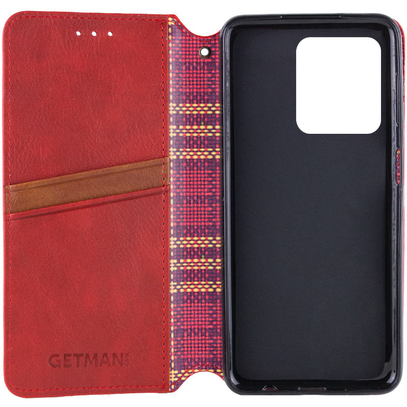 Заказать Кожаный чехол-книжка GETMAN Cubic (PU) для Motorola Moto G75 5G (Красный) на vchehle.ua