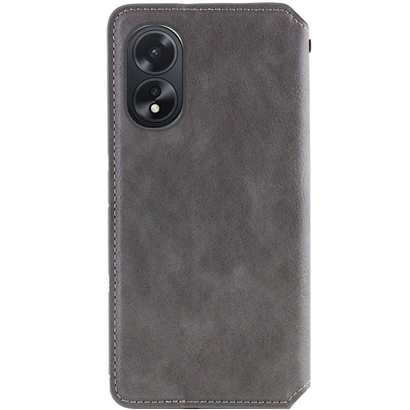 Фото Шкіряний чохол-книжка GETMAN Cubic (PU) на Oppo A38 / A18 (Сірий) на vchehle.ua