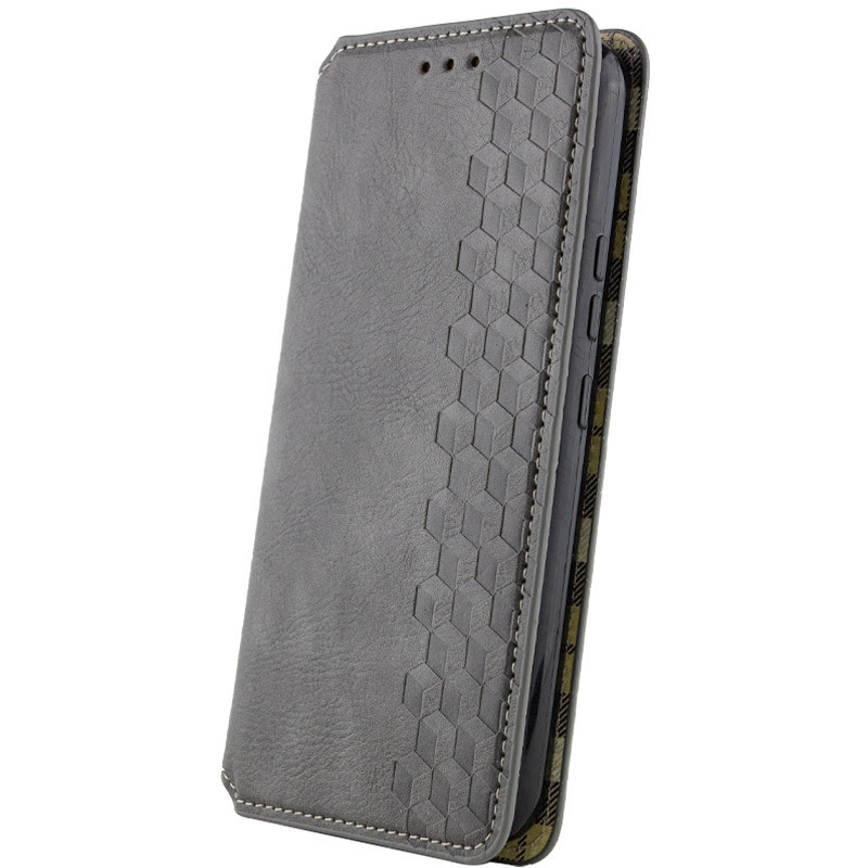 Фото Кожаный чехол-книжка GETMAN Cubic (PU) для Xiaomi Redmi 15C (EU) (Серый) на vchehle.ua