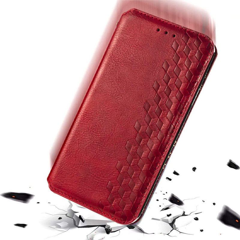 Кожаный чехол-книжка GETMAN Cubic (PU) для Xiaomi Redmi A1 / A2 (Красный) в магазине vchehle.ua