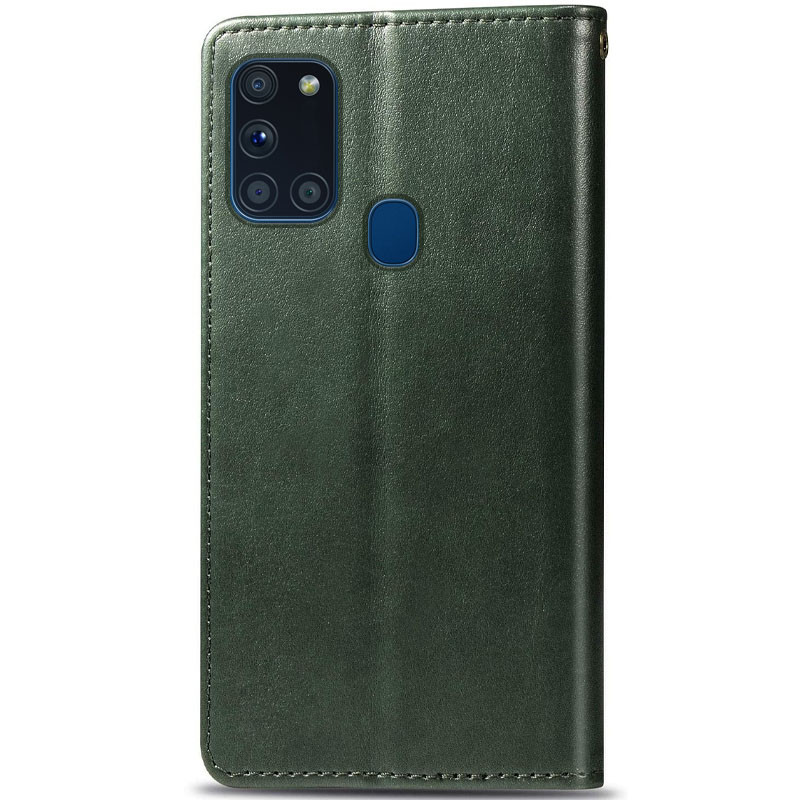 Фото Шкіряний чохол-книжка GETMAN Gallant (PU) для Samsung Galaxy A21s (Зелений) на vchehle.ua
