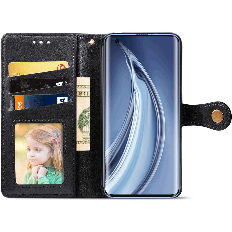 Фото Кожаный чехол-книжка GETMAN Gallant (PU) для Xiaomi Mi 10 / Mi 10 Pro (Черный) на vchehle.ua