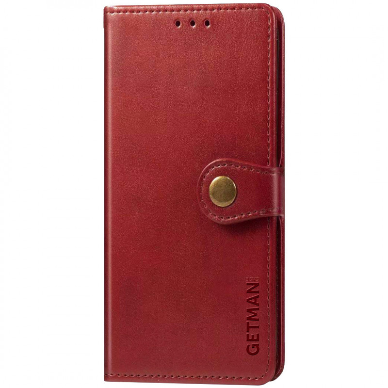 Шкіряний чохол-книжка GETMAN Gallant (PU) для Xiaomi Redmi 10C (Червоний)