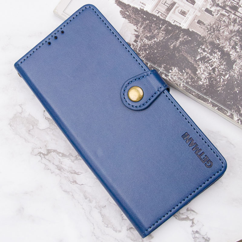 Кожаный чехол-книжка GETMAN Gallant (PU) для ZTE Blade A75 4G (Синий) в магазине vchehle.ua