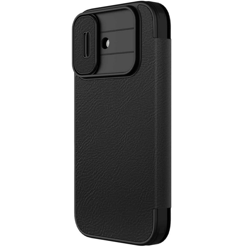 Кожаный чехол-книжка Nillkin Qin Pro Camshield для Apple iPhone 17 (6.3") (Black)