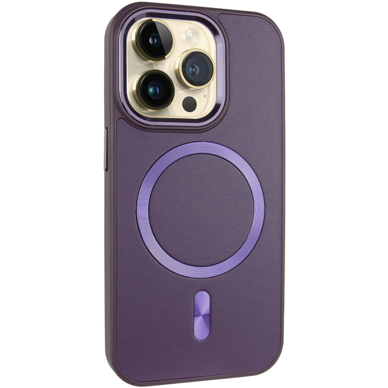 Шкіряний чохол SnapCase with Magnetic Safe на Apple iPhone 12 Pro Max (6.7") (Dark Purple)
