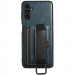 Кожаный чехол Wallet case and straps для Samsung Galaxy A24 4G (Синий / Blue)