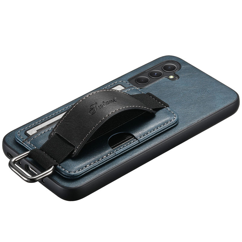 Купить Кожаный чехол Wallet case and straps для Samsung Galaxy A24 4G (Синий / Blue) на vchehle.ua
