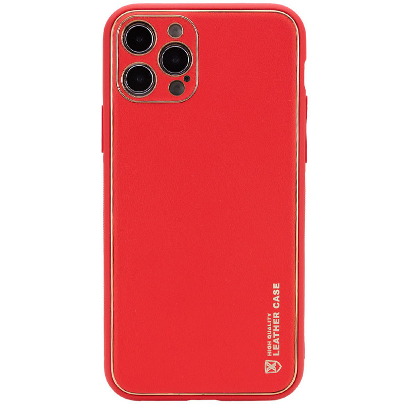 Кожаный чехол Xshield для Apple iPhone 13 Pro Max (6.7") (Красный / Red)
