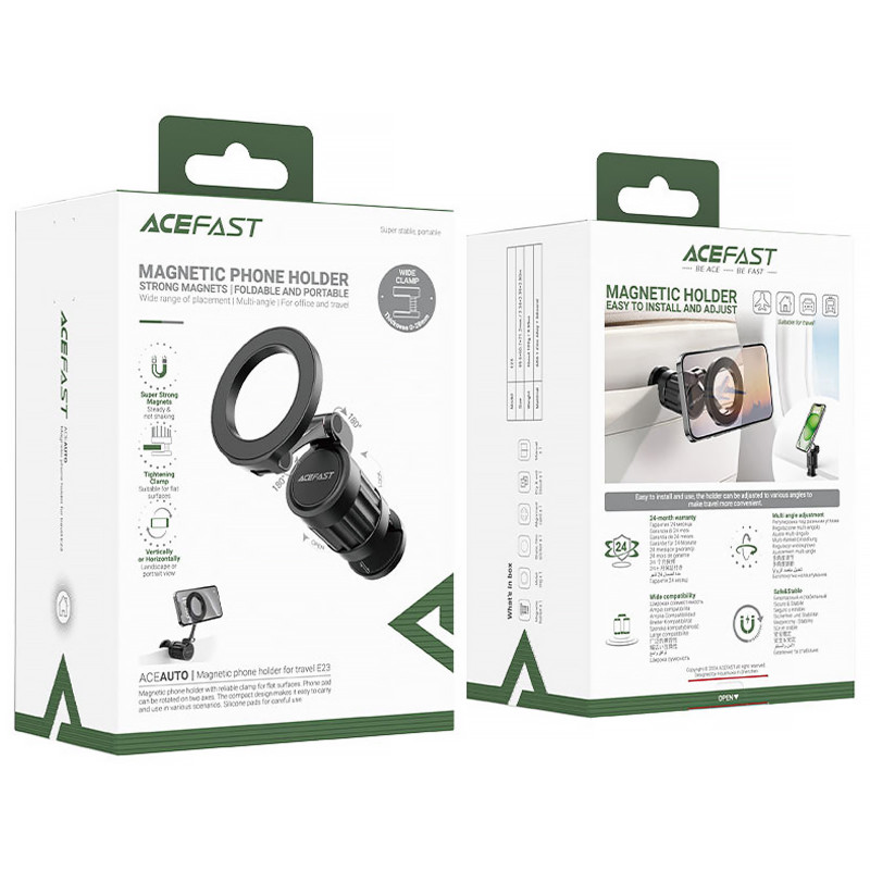 Купить Магнитный держатель для телефона Acefast E23 Magnetic for Travel (Black) на vchehle.ua