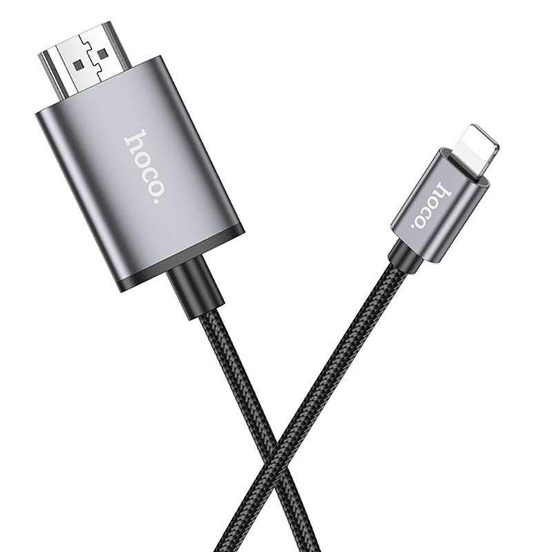 Фото Переходник Hoco UA27 HD Lightning to HDMI (2m) (Metal gray) на vchehle.ua