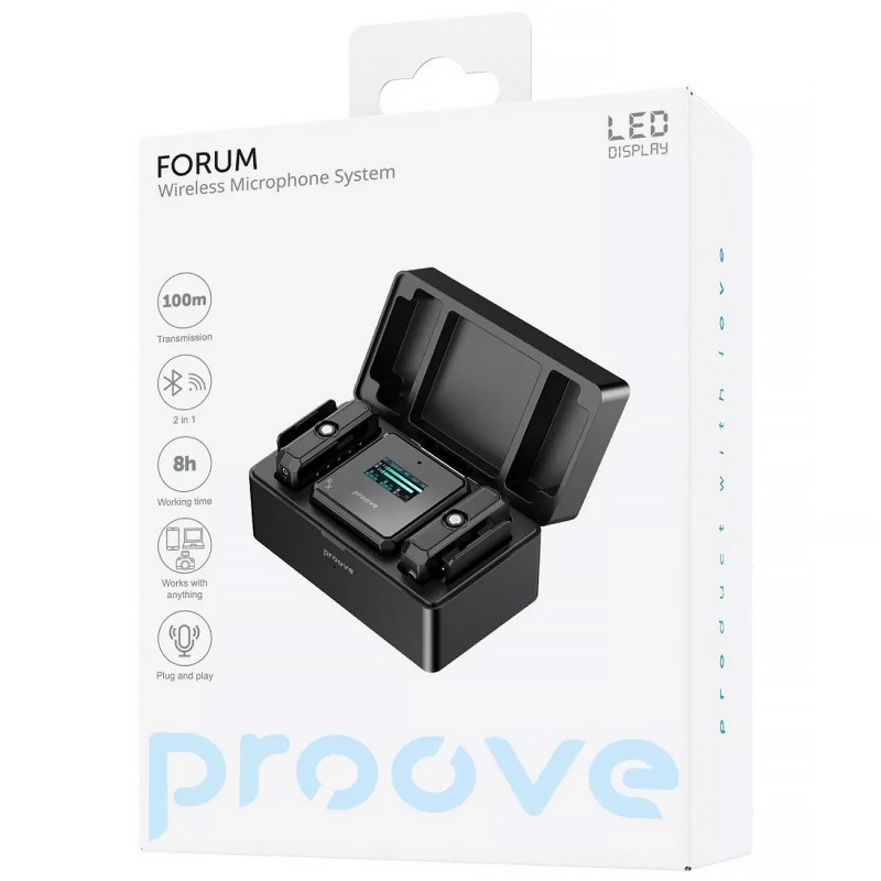 Фото Петличный беспроводной микрофон Proove Forum (Black) на vchehle.ua