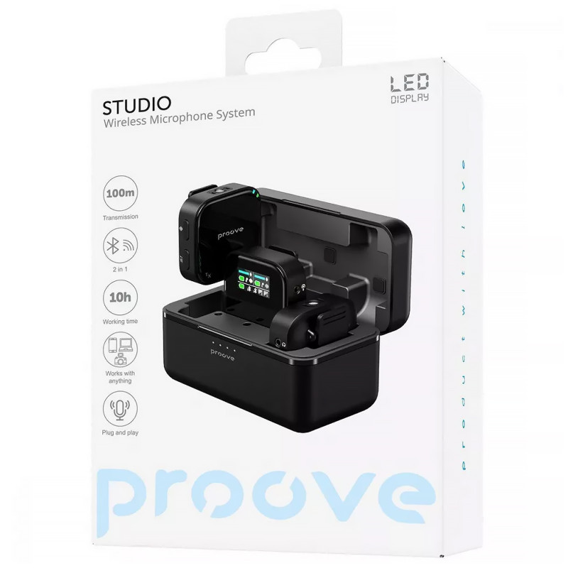 Фото Петлічний бездротовий мікрофон Proove Studio (Black) на vchehle.ua