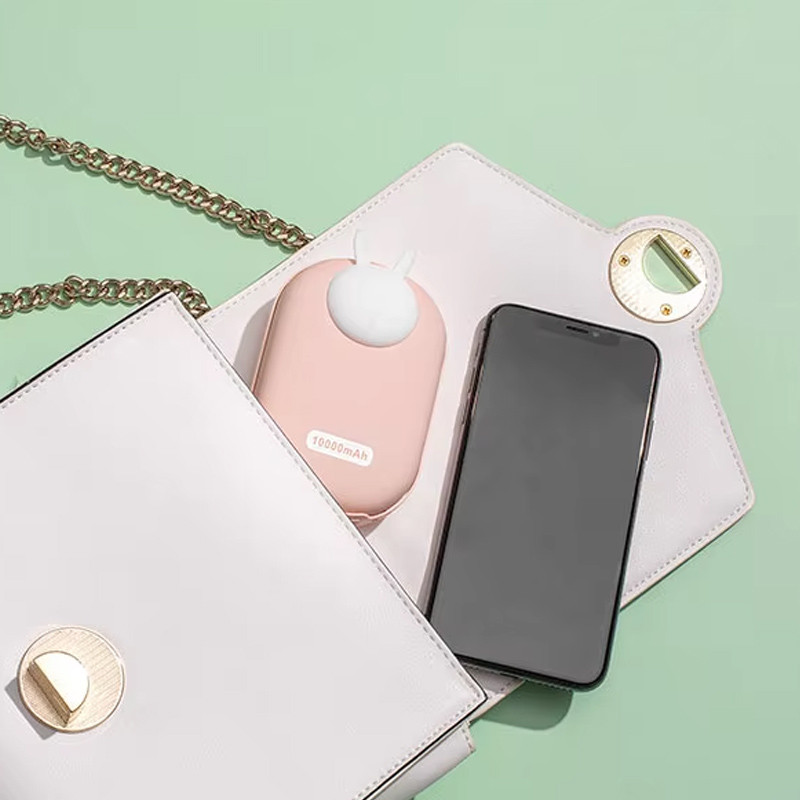 Купить Power Bank 10000 mAh GXZ-N705 2in1 с обогревателем для рук (Pink / Rabbit) на vchehle.ua
