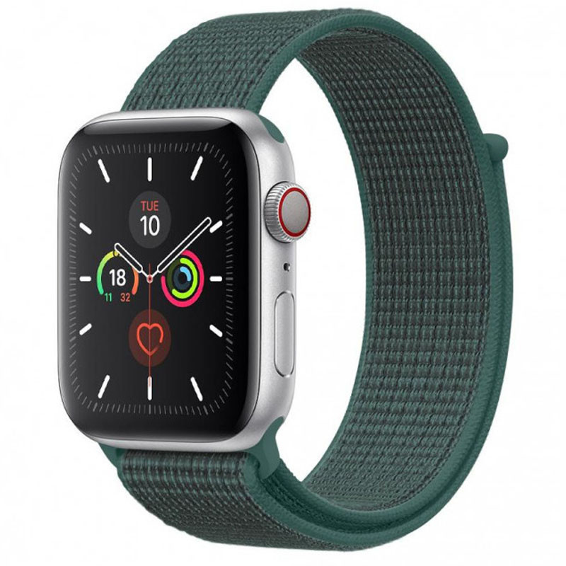 Ремінець Nylon для Apple Watch 42(ser.1-3)/44/45/46/49mm (Зелений / Pine green)
