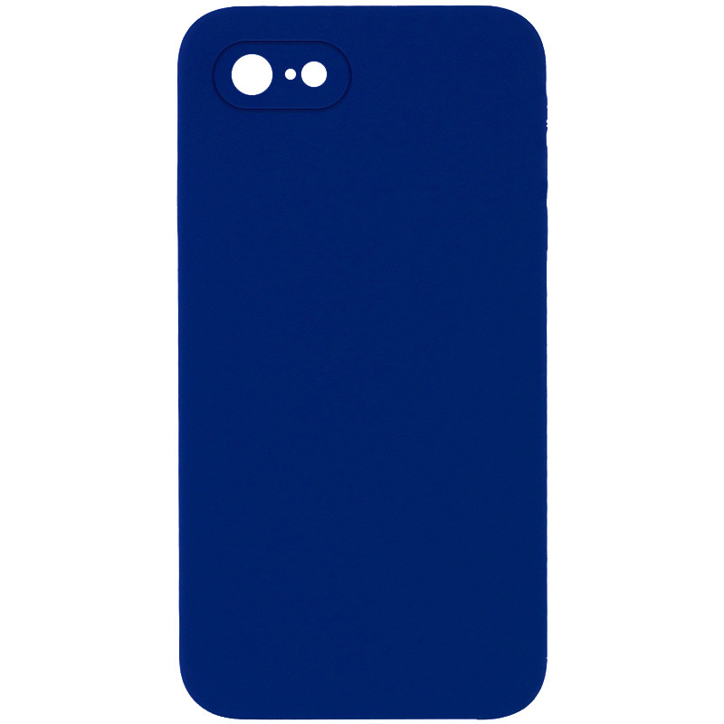 Silicone Case Square Full Camera Protective (AA) NOLOGO на Apple iPhone 7 / 8 / SE (2020) (4.7") (Синій / Deep navy)