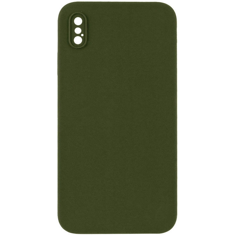 Чехол Silk Square Full Camera Protective (AA) NO LOGO для Apple iPhone X / XS (5.8") (Зеленый / Dark Olive)