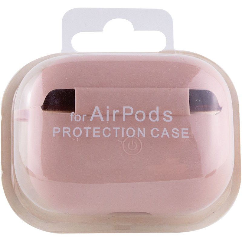 Силіконовий футляр з мікрофіброю для навушників Airpods Pro (Рожевий / Pink Sand) в магазині vchehle.ua