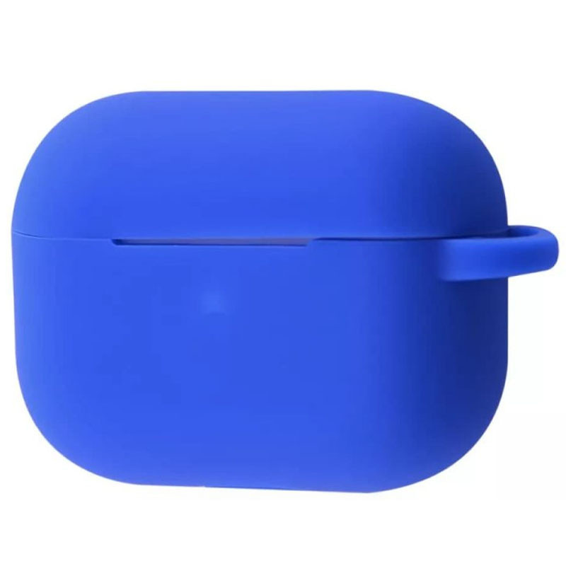 Силіконовий футляр Shock-proof для навушників AirPods Pro + карабін (Синій / Capri Blue)