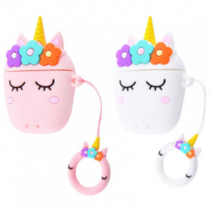 Силиконовый футляр Sleep Unicorn series для наушников AirPods 1/2 + кольцо