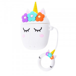 Силиконовый футляр Sleep Unicorn series для наушников AirPods 1/2 + кольцо