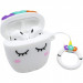 Силіконовий футляр Sleep Unicorn series для навушників AirPods 1/2 + кільце (Білий) в магазині vchehle.ua