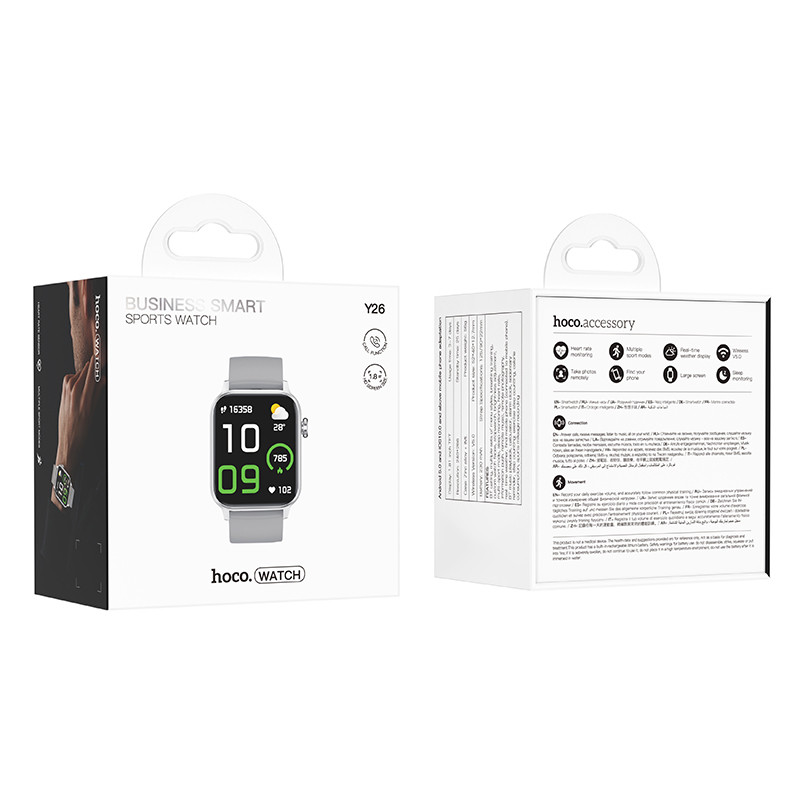 Смарт-годинник Hoco Y26 Smart sports watch (call version) (Silver) в магазині vchehle.ua